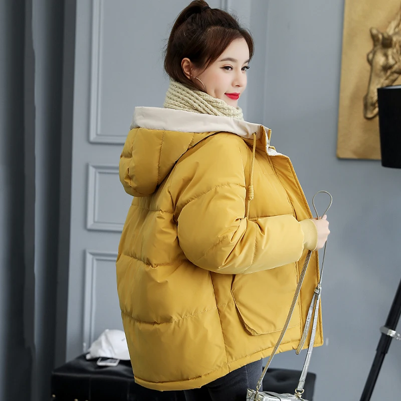 

Stand Collar Pop New Fashion Winter Jacket Women Cotton padded Outwear Hooded 7 Colors Female Short Coat Solid Parka