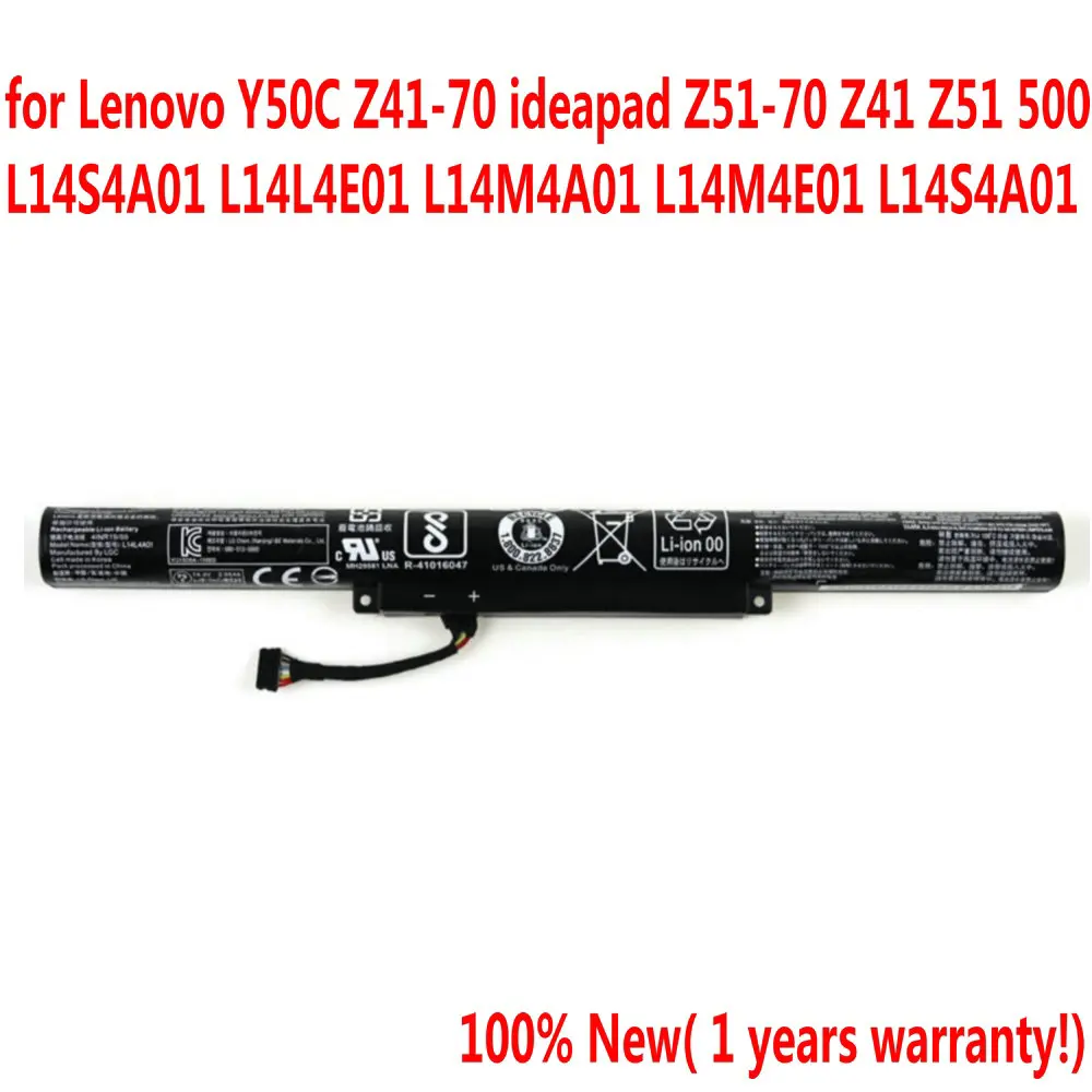 High Quality L14S4A01 Laptop Battery For Lenovo Y50C Z41-70 Ideapad Z51-70 Z41 Z51 500 L14S4A01 L14L4E01 L14M4A01 L14M4E01