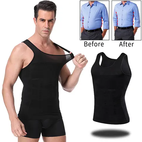 남성 슬리밍 바디 셰이퍼 복부 배꼽 컨트롤 Shapewear 조끼 모델링 속옷 허리 트레이너 Cincher 교정 자세 코르셋