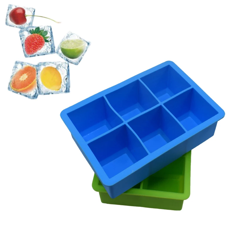 

6-Grid Ice Mold Ice Silicone Mold Silicone Ice Mold Ice Cube Tray Ice Maker Jelly Pudding Mould Bar Tool