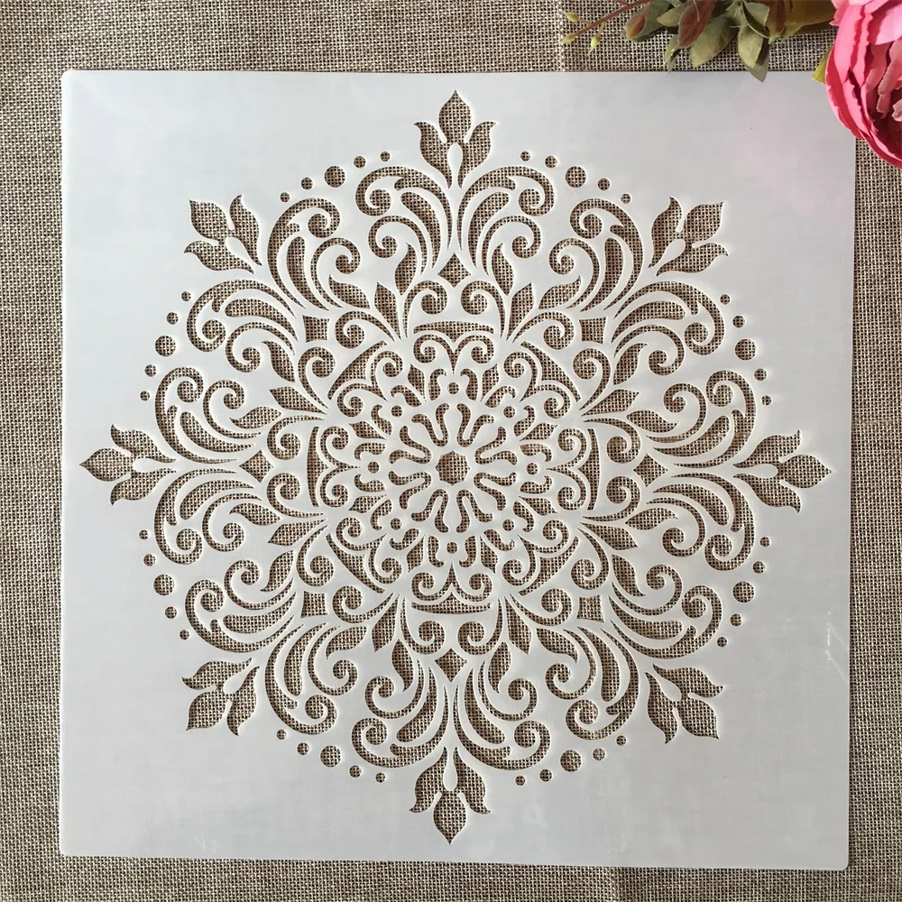 30*30cm geometria Mandala B7 DIY nakładania warstw szablony malowanie księga gości kolorowanie tłoczenie Album dekoracyjny szablon