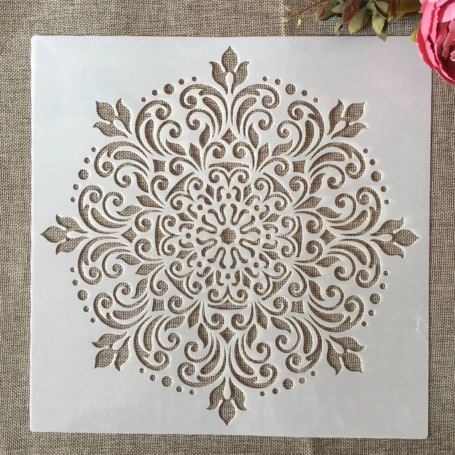 30*30cm geometria Mandala B7 DIY nakładania warstw szablony malowanie księga gości kolorowanie tłoczenie Album dekoracyjny szablon