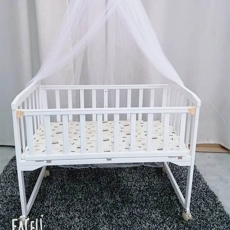 Berceau polyvalent en pin blanc pour bébé, lit pour nouveau-né, bureau variable, peut être distribué en tant que substi, nouveau