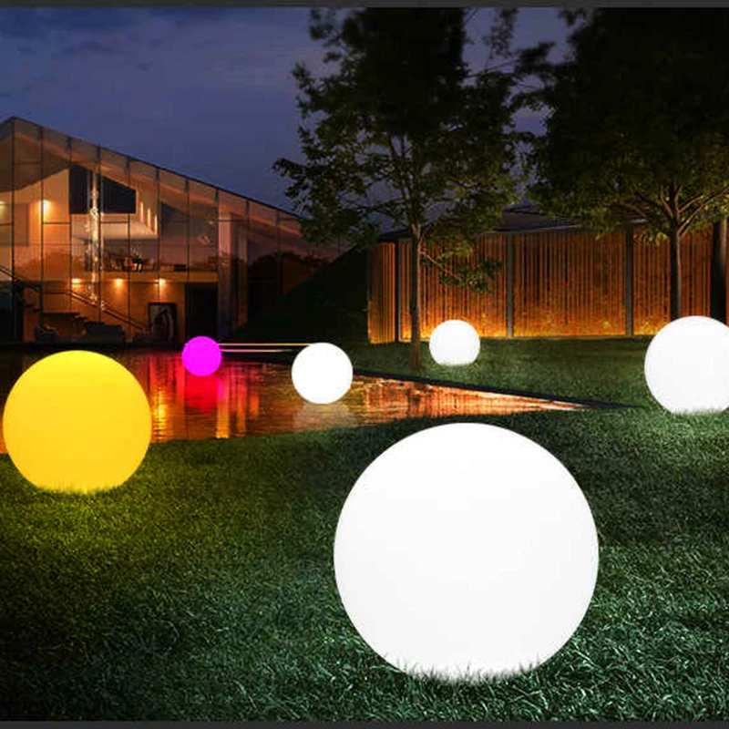 Imagem -06 - Prova Dágua Luminosa Bola Jardim Luzes Lâmpadas de Paisagem Piscina Luzes Flutuantes Lâmpada de Gramado Bola Brilhante à