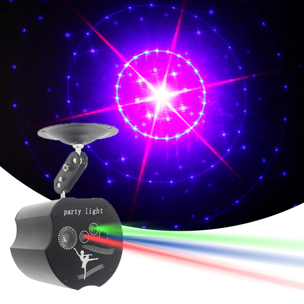 Mini lumières LED RGB en forme de pomme, projecteur Laser Rechargeable, éclairage de scène avec télécommande