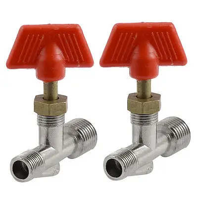 Air Compressor Fittings Tee Handle Male Threaded Manual Valve Switch 2pcs