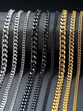 Vnox Cuban Chain Necklace for Men Women,Basic Punk Stainless Steel Curb Link Chain Chokers,Vintage Gold Color Solid Metal Collar