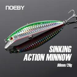 NOEBY 90S Sinking Minnow Fishing Lure 90mm 29g Long Casting Wobblers Hard Baits for Trout Pike Saltwater Jerkbait Fishing Lures