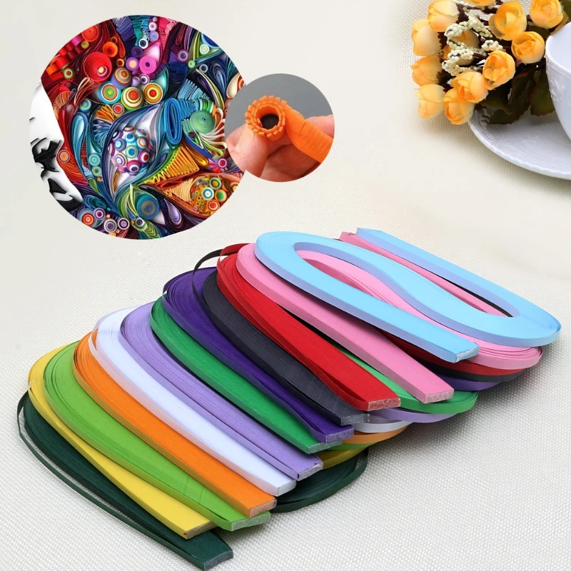 120 Stripes Quilling Paper 5mm Width Solid Color Origami Paper DIY Hand Crafts