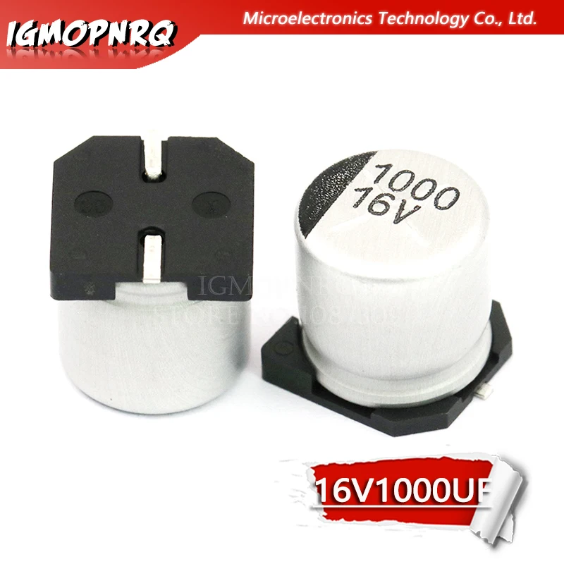 

10 шт. электролитический конденсатор 16В 1000мкФ 10*10 мм SMD алюминиевый электролитический конденсатор 1000 мкФ Ф 16 В