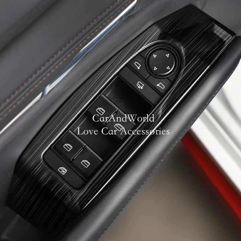

Stainless Steel Door Window Lift Switch Cover Interior Armrest Button Panel Trims Car Accessories For Mazda CX-30 CX30 2020-2025
