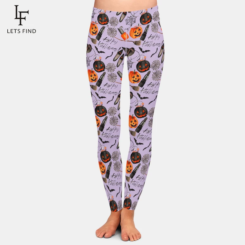 LETSFIND Autumn New Arrival Halloween Ghosts Series Print Women Leggings High Waist Elastic Fitness Warm Girl Leggings