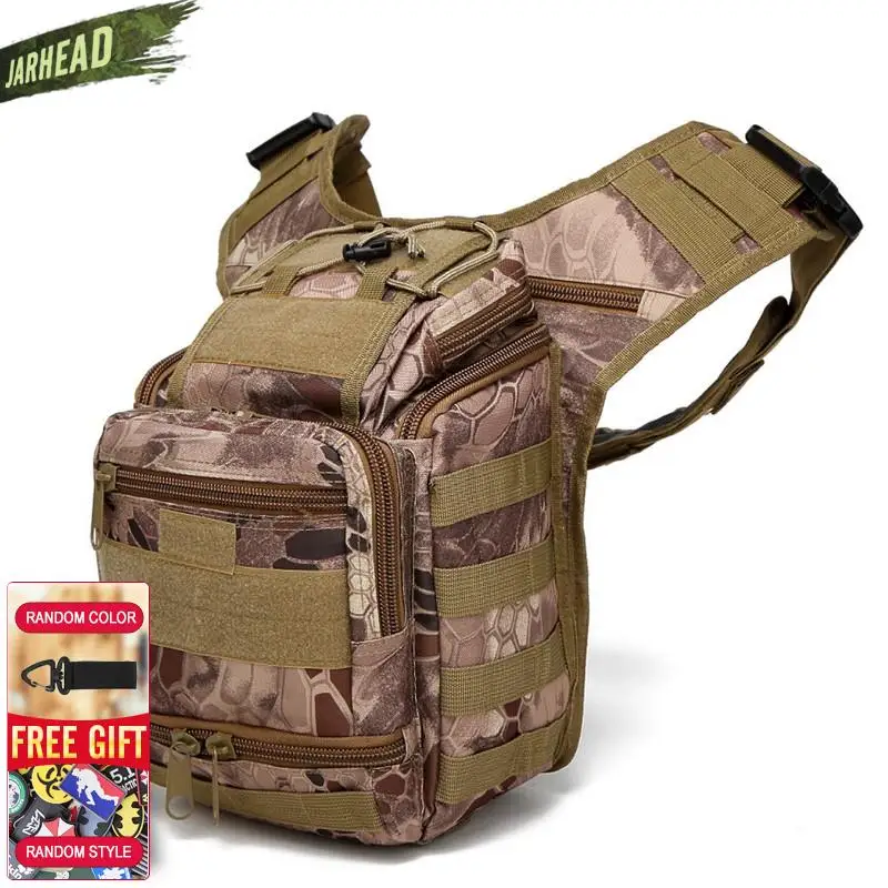 Tactical Fishing Camping Camouflage Bag Men Unisex Outdoor Sport Nylon Waterproof Chest Pack Cross body Single Shoulder Bag