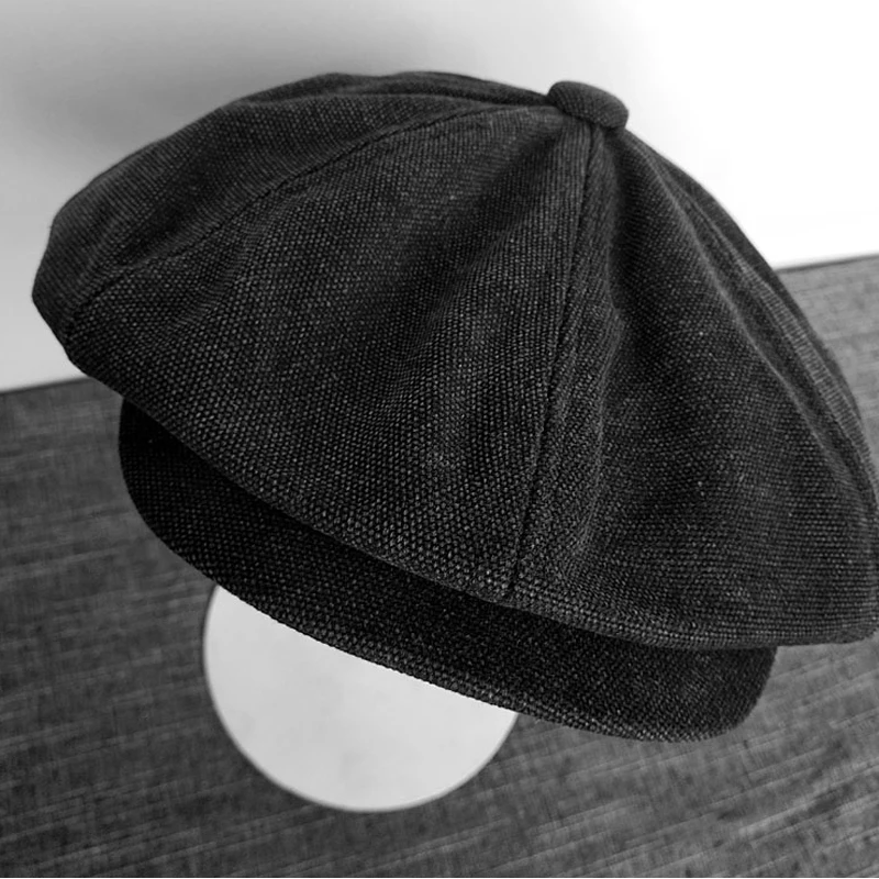 Big Head Vintage Black Artist Headwear Berets men\'s formal wear professional casual dualuse Octagonal cap Unisex male hat