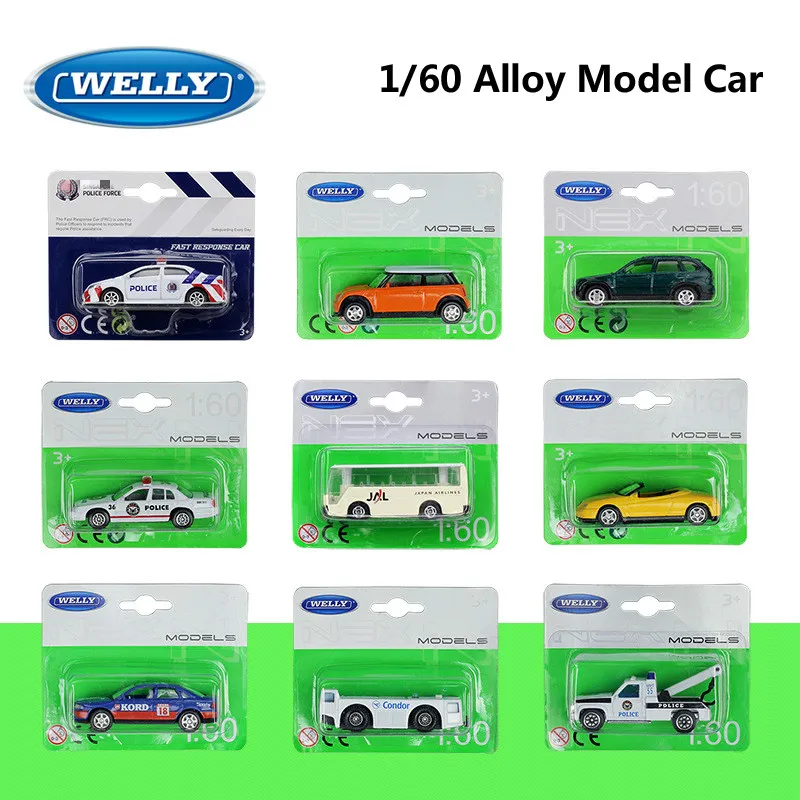 

WELLY Diecast 1:60 Mini Model Car Toyota Corolla/Airport Special Vehicle Bus Tractor Trailer Alloy Metal Toy Car For Kid Gifts