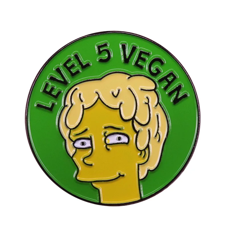 Level 5 vegan pin society popular brooch woman lapel badge foodie friends gift creative jackets backpack accessory