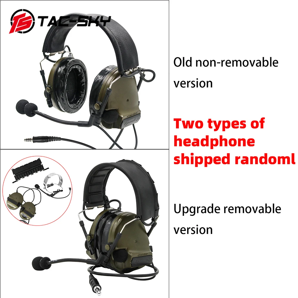 Imagem -02 - Tac-sky Comtac Novo Destacável Bandana Silicone Earmuffs Militar Redução de Ruído Tático Fones Comtac Iii c3 Fone de Ouvido