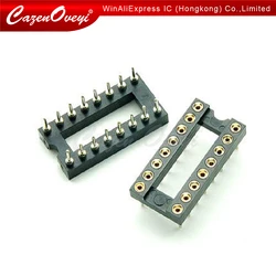 10pcs/lot DIP-16 Round Hole 16 Pins 2.54MM DIP 2.54 DIP16 IC Sockets Adaptor Solder  16 PIN IC Connector In Stock