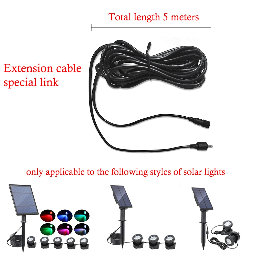 The 5m extension cord of this link is only suitable for the following styles of solar lights, other styles are not suitable