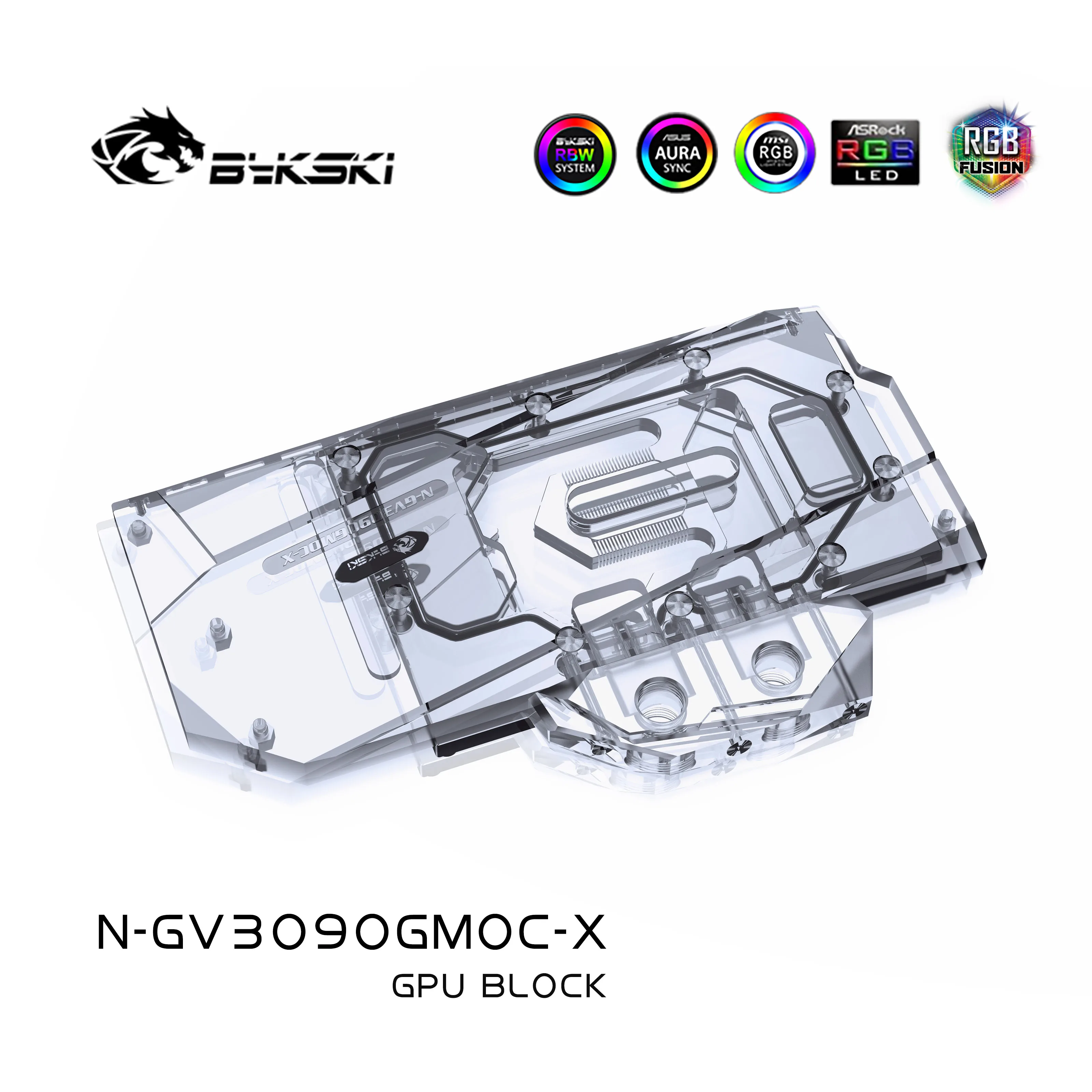 Imagem -04 - Bykski Gpu Bloco de Água para Gigabyte Geforce Rtx 3080 Jogos oc 3x 10g 3090 24g Refrigerador de Água de Cobertura Completa N-gv3090gmoc-x