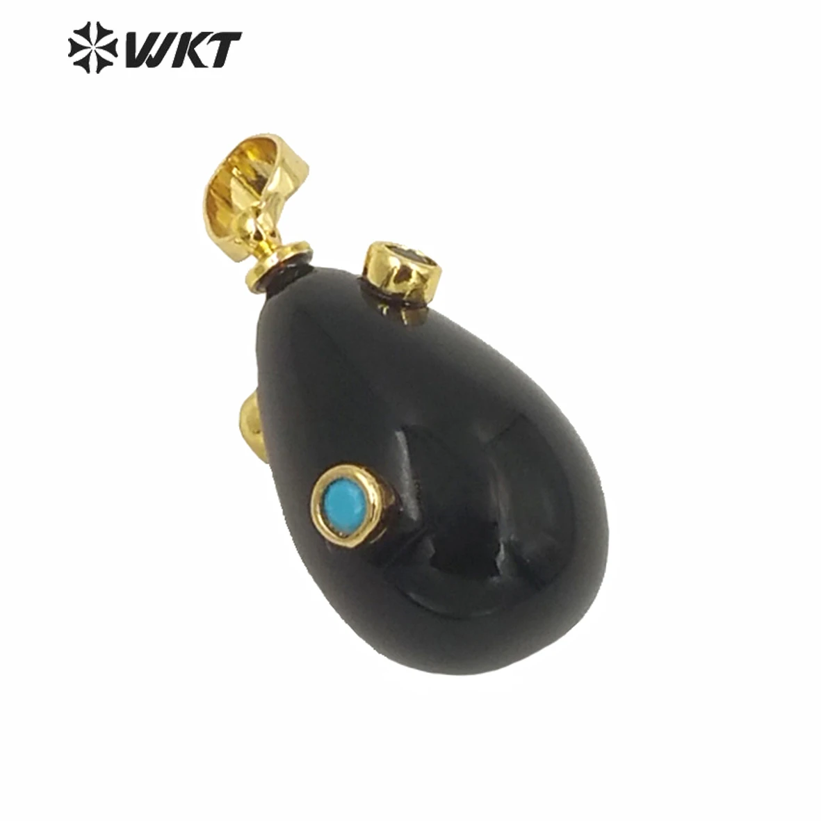 

WT-MP137 Natural Pearl Shell&CZ Pave Pendant Waterdrop Shape With Gem stone Pave Color Plating Colorful Cute Charm Pendant Gift