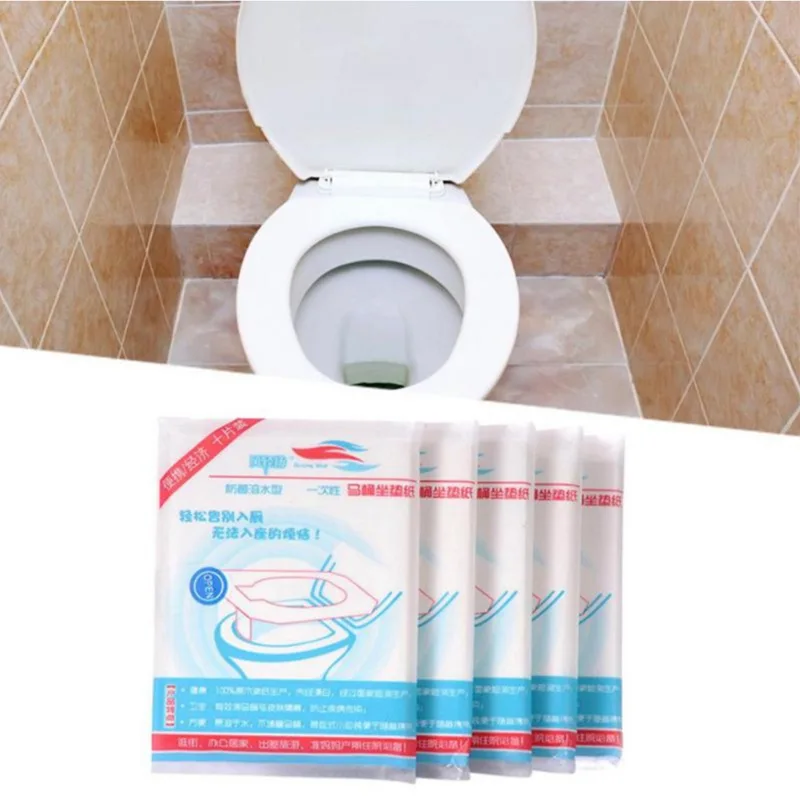 10/20/50pc Travel Disposable Toilet Seat Covers Mat 100% Waterproof Toilet Paper Pad For Travel/Camping Bathroom Accessories Set