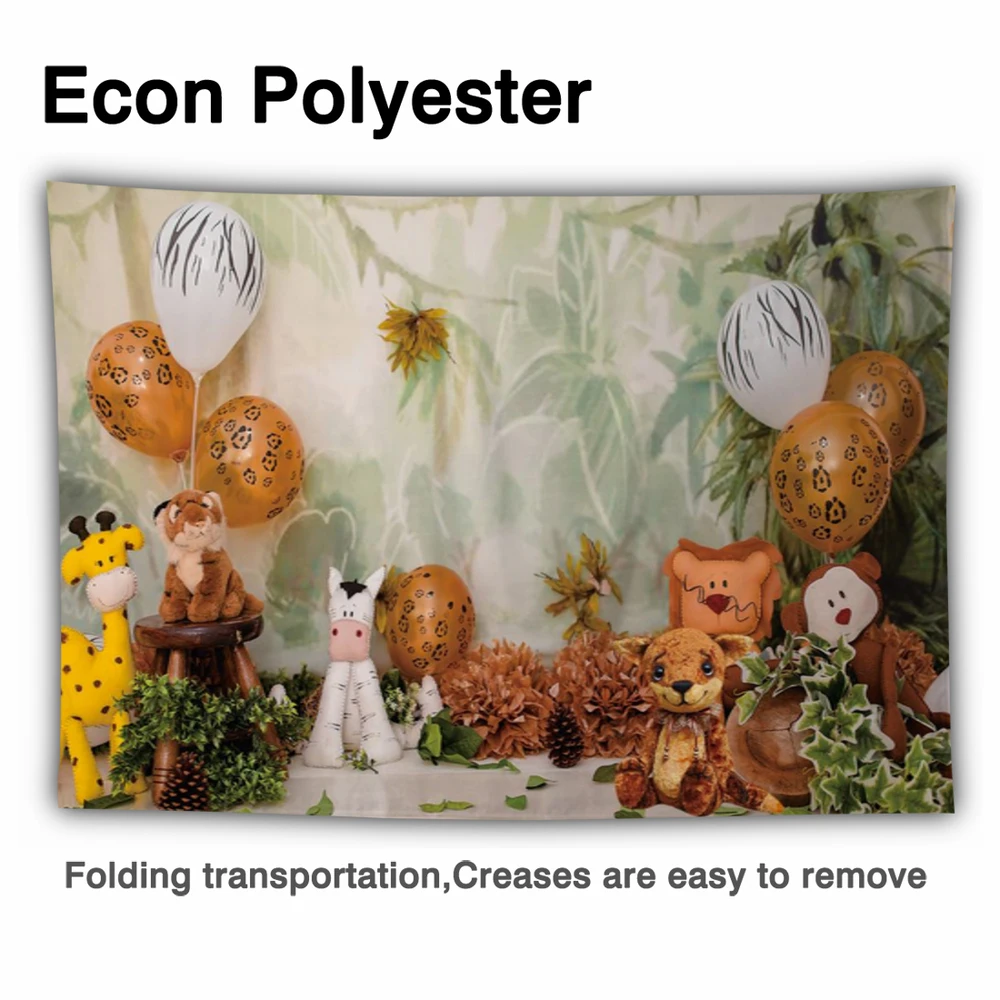 Allenjoy 1st Birthday Safari Party Backdrop Forest Wild One Animals Balloons Jungle Cake Smash Decoration Background Photocall