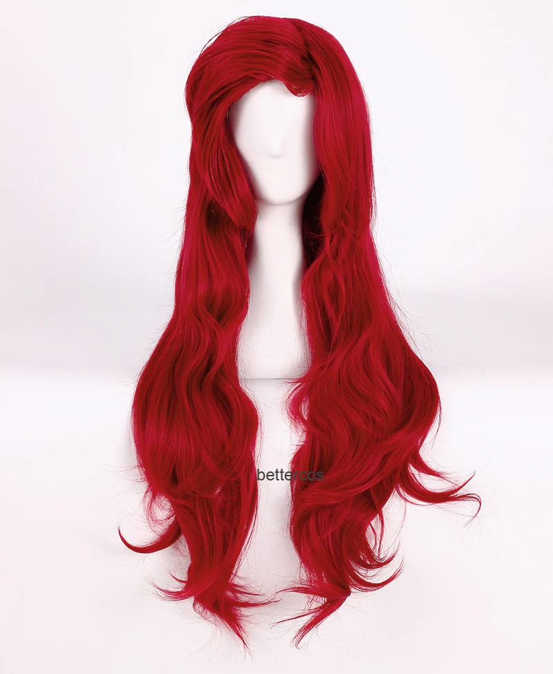 De Little Mermaid Prinses Ariel Cosplay Pruiken Lange Golf Golvend Hittebestendige Synthetische Haar Pruik + Pruik Cap