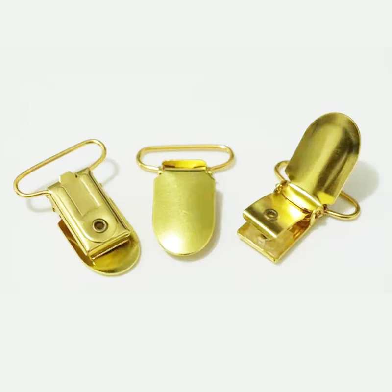 Gold Metal Baby Dummy Suspender Pacifier Chain Clips Holders Dot Face Clasps Garment Accessories Plastic Insert 20/30/50Pcs/Lot