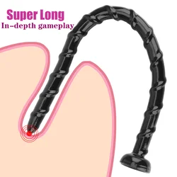 Extra Long Threaded Penis Anal Butt Plug Flexible Dildo Sucker Man Prostate Massager Vagina Stimulator Erotic Anal Sex Products