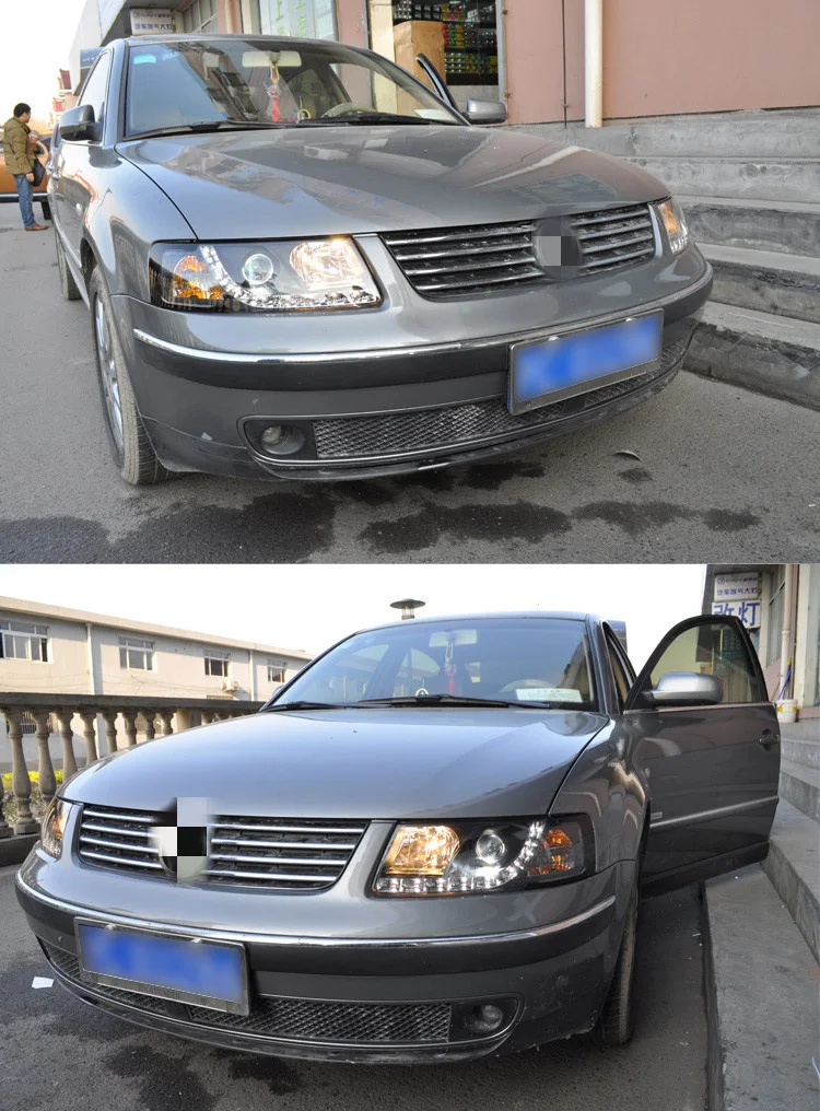 Osmrk HID LED headlight assembly angel eye daytime running light with turn signal for Volkswagen passat b5