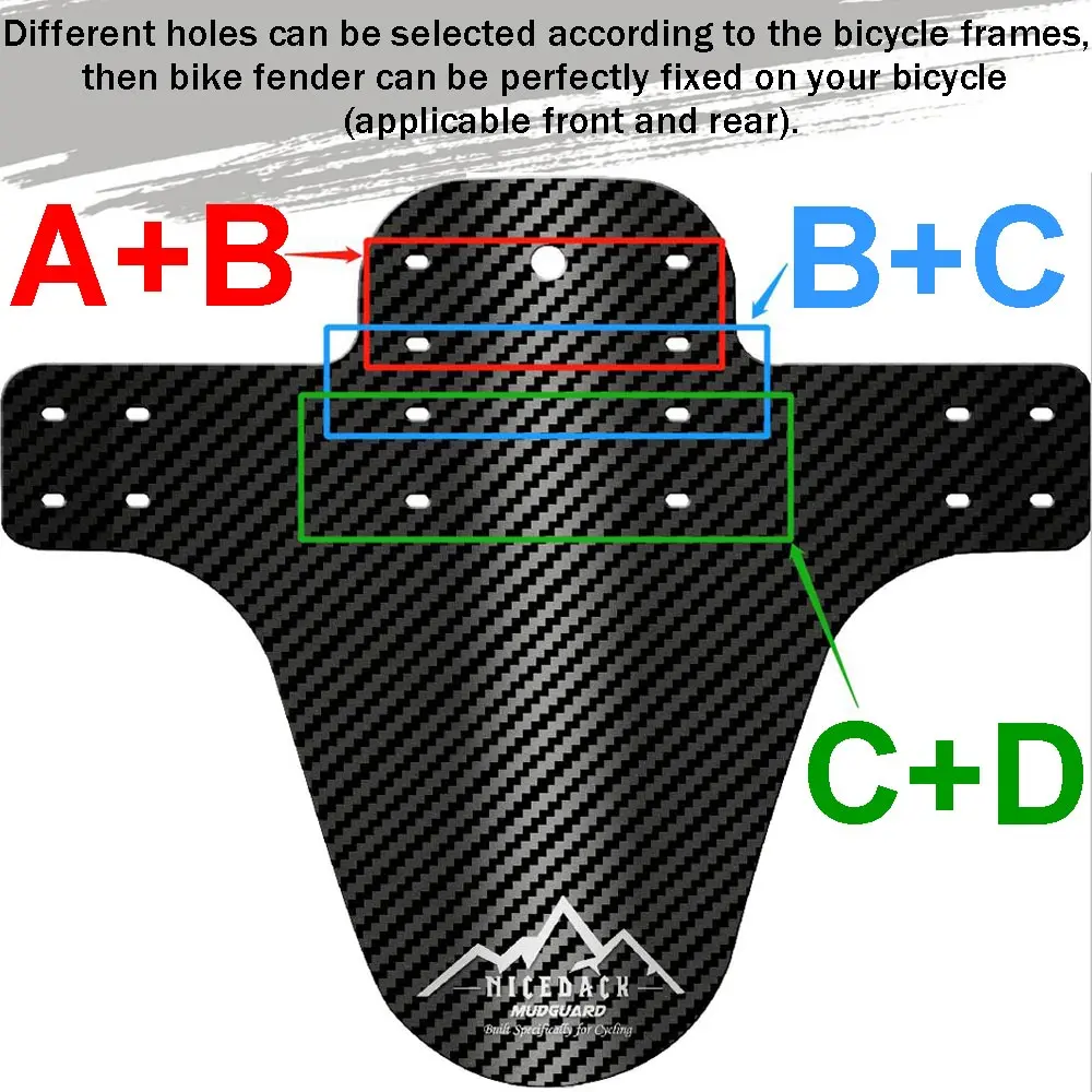 7 Colors Bicycle Fenders 2pcs Bicycle Mud MTB guard Quality Carbon Fiber Front Rear MTB Mountain Bike Fender Bicycle Accessories