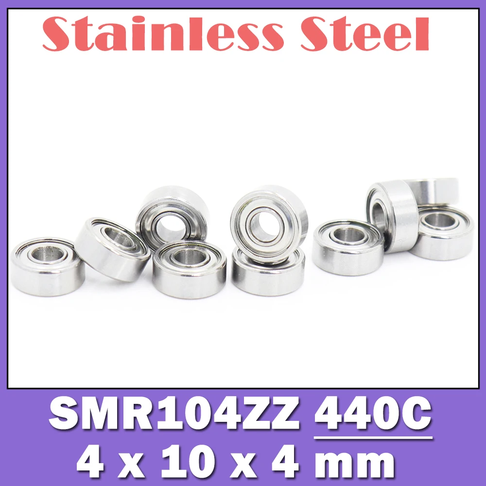 SMR104ZZ Bearing 4*10*4 mm ( 10 PCS ) Stainless Steel Ball Bearings Shielded  SMR104Z SMR104 Z ZZ