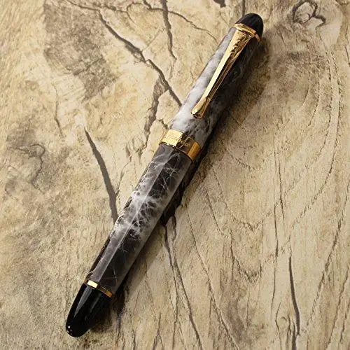 Jinhao X450 Brown Marble Chunky Medium Flex nib Fountain Pen