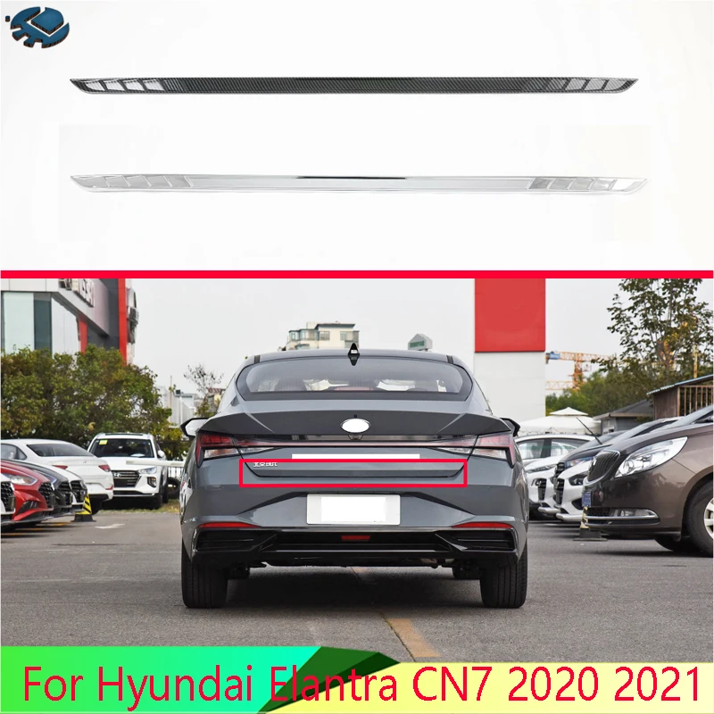 For Hyundai Elantra CN7 2020 2021 Car Accessories ABS Chrome Tail Gate Door Cover Trim Rear Trunk Molding Bezel Styling Garnish