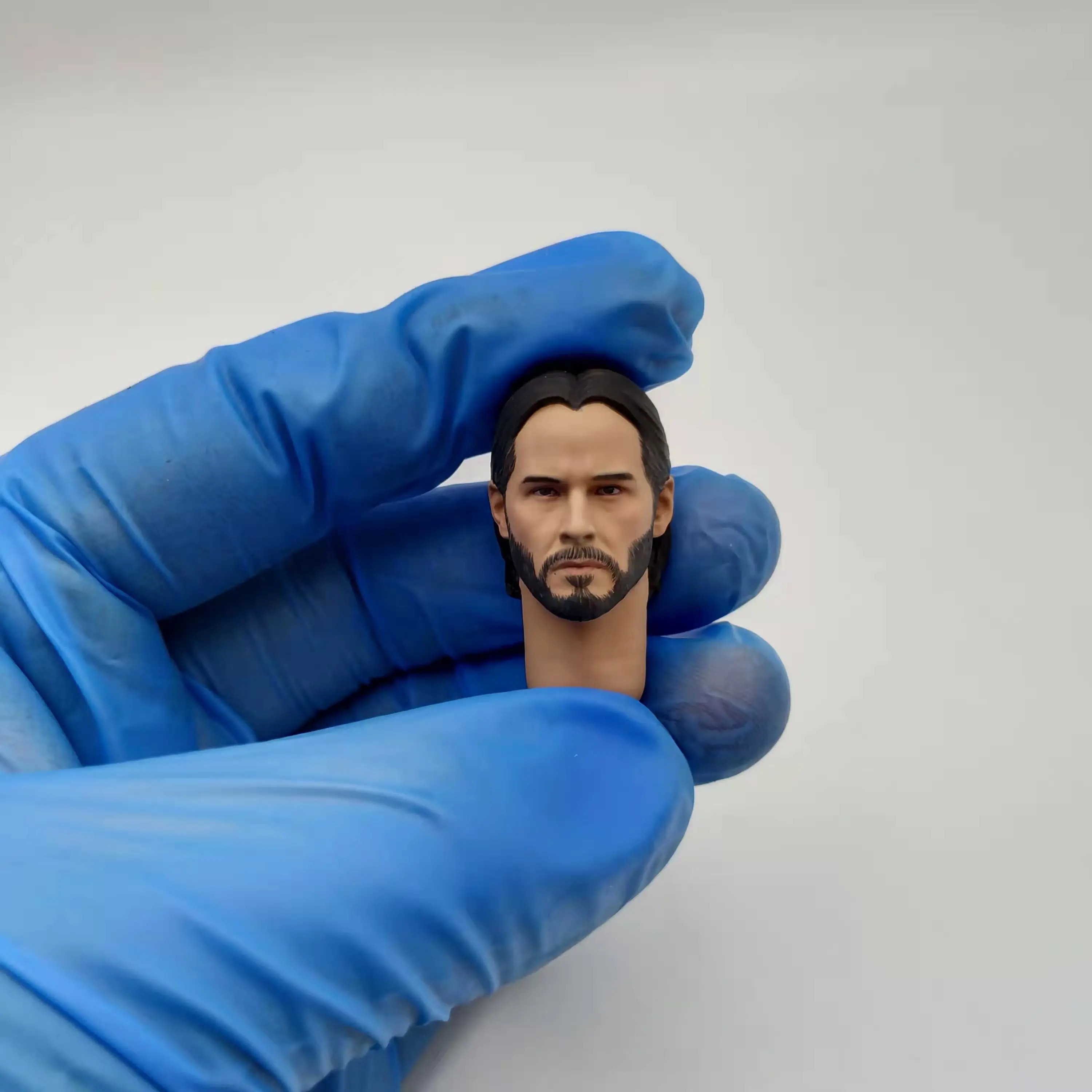 

1/12 Scale Keanu Reeves Head Sculpt Handpaint Male Soldier Head Carving Model Fit for 6in Action Figure Body Doll Toy