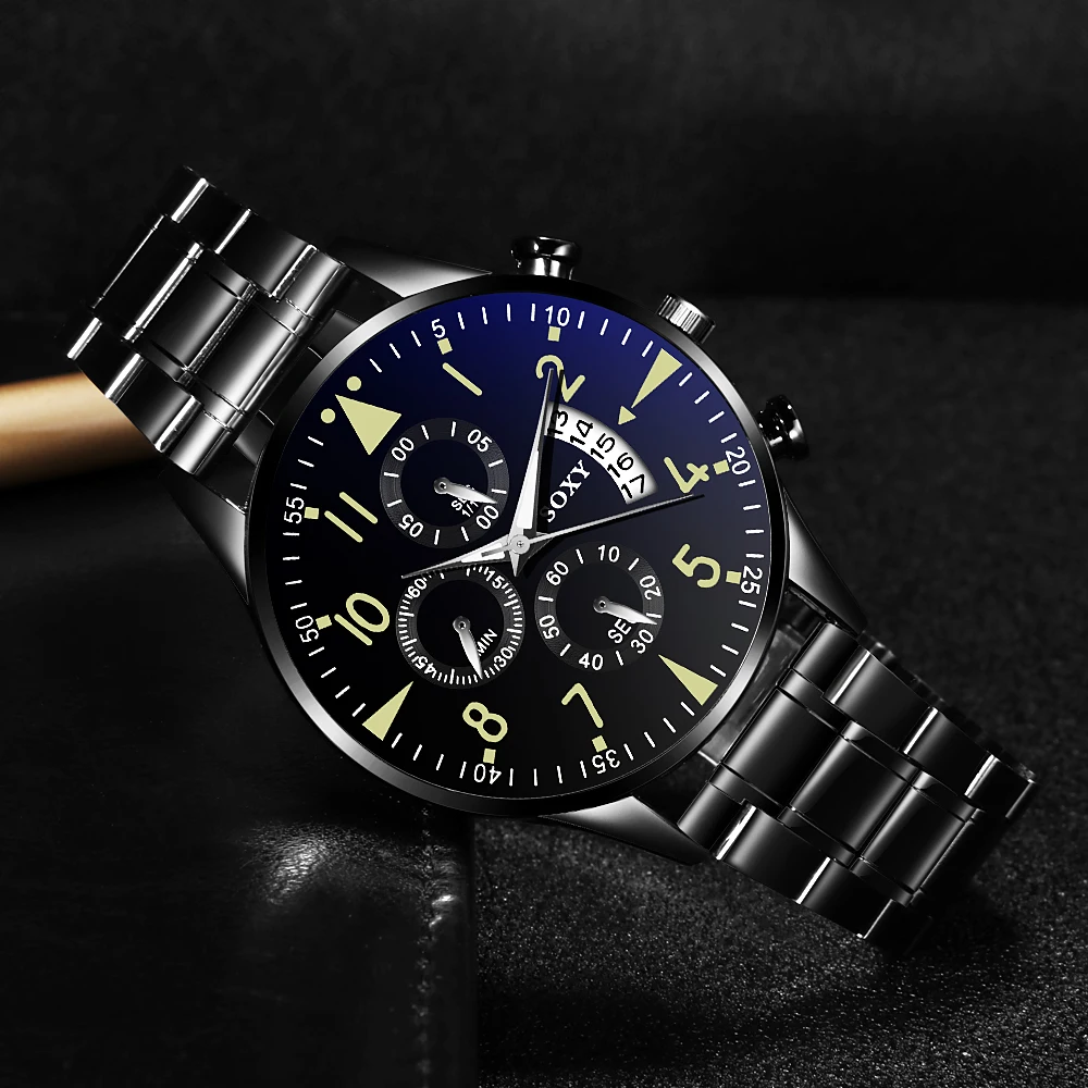 

Men's Fashion Stainless Steel Watch Luminous Sports Watches For Men Clock Luxury Business Men's Watches Auto Date Reloj Hombre