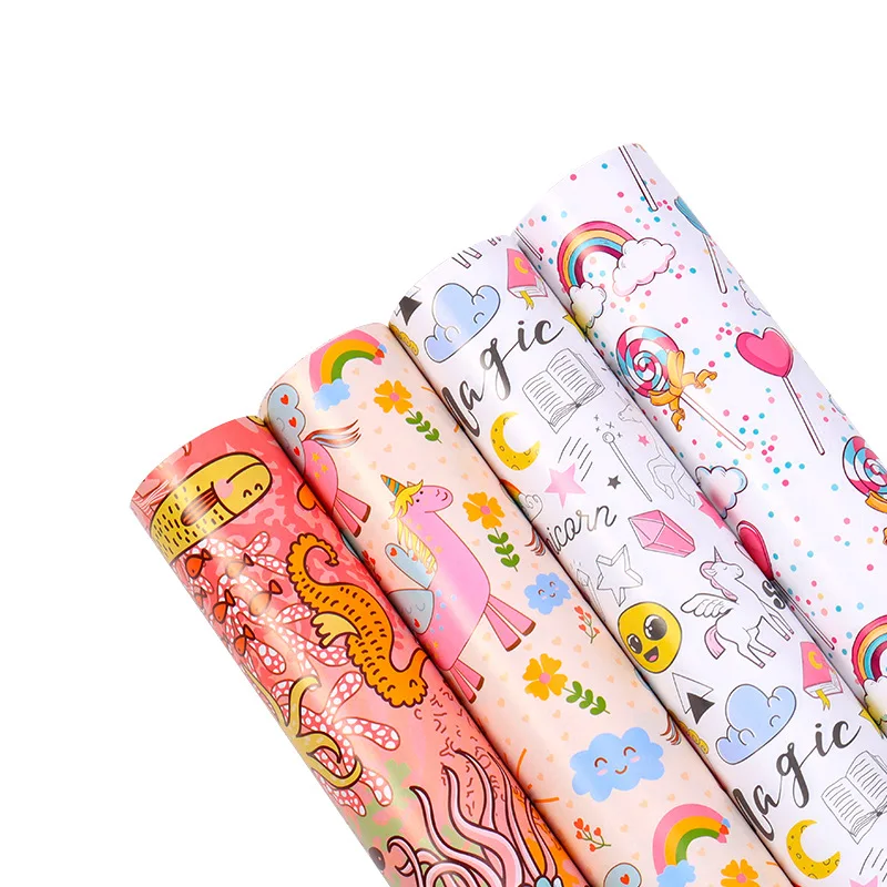 Fold Rainbow & Unicor Wrapping Paper Valentine Wedding Decoration Gift Wrap Artware Packing Paper Origami Paper 50*70cm