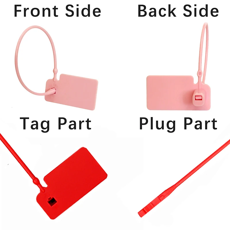 100Pcs Custom Logo Disposable Plastic Security Seals Anti-tamper Hang Tags for Sneaker Clothing Shoes 170mm 6.7\