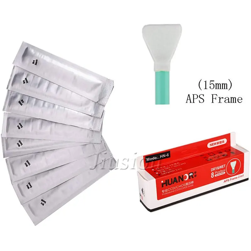 Dry&Wet 2 in 1 Clean Swabs 8pcs 15mm APS Frame CCD CMOS Sensor Camera Cleaning Suit for Sony Canon DSLR Cam Screen Lens Cleaner