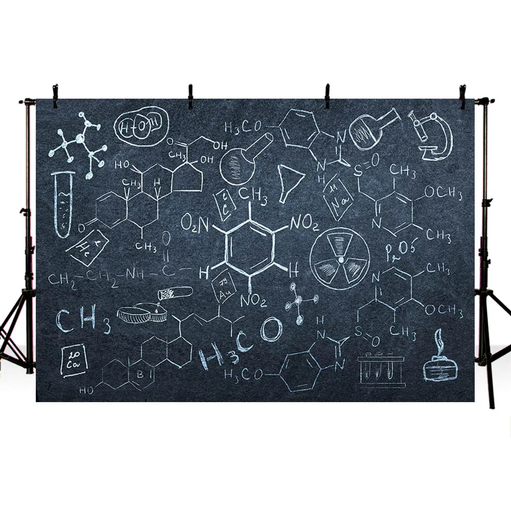 Avezano Photography Background Science Mad Scientist Boy Birthday Party Backdrop School Blackboard Chemical Photo Shoot Props