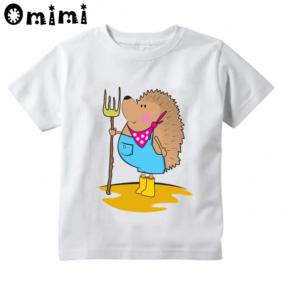 

Print Cartoon Baby Clothes Hedgehog Pattern T-shirt Boys Girls White T Shirt Toddler Summer Fashion Tops Kids Tshirt,YKP146