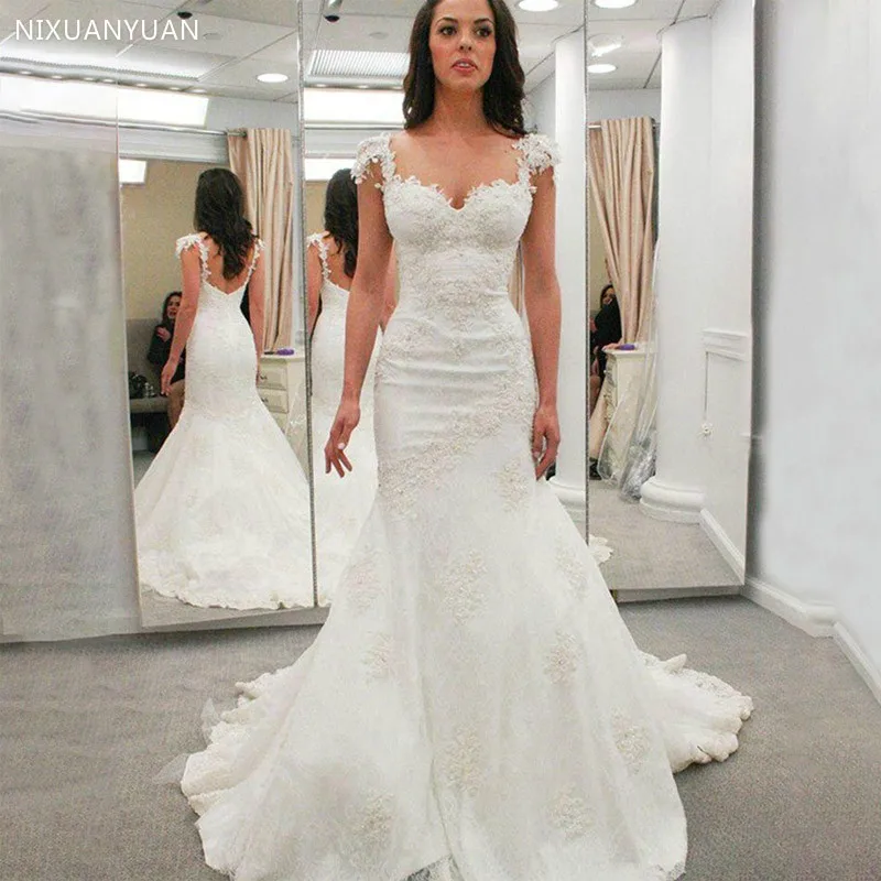 

White Lace Mermaid Wedding Dresses Sweetheart Wedding Gowns Bride Dresses Robe De Mariee