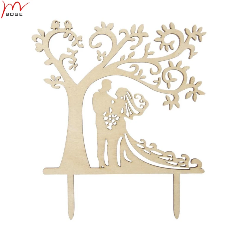 

20pcs Mr & Mrs Silhouette Tree wedding cake toppers bride and groom handmade wedding cake topper