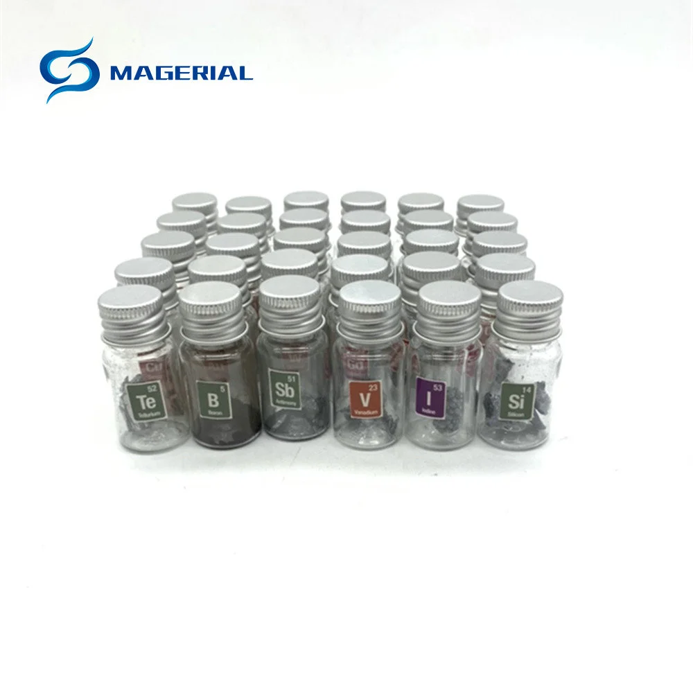 30 campioni di elementi flacone flacone metallo Non metallico terre Rare per collezioni fiale fiala combinazione Manganese Ni Au Te Fe V