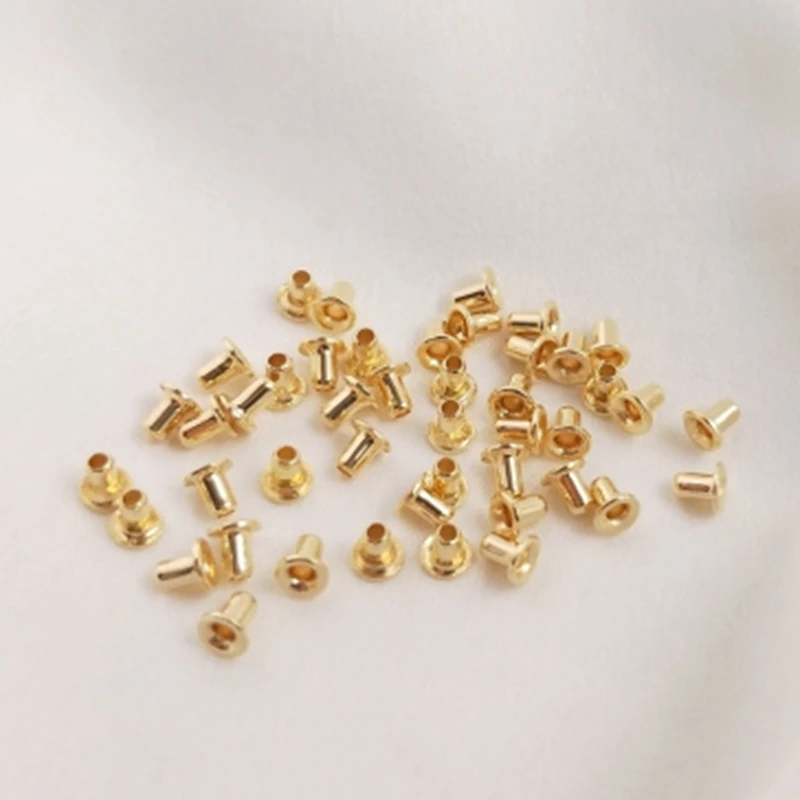 Plated True Gold Color-Preserving Large Hole Pearl Patch Plug Bead Hole Holder DIY Jewelry Making Findings Accessories