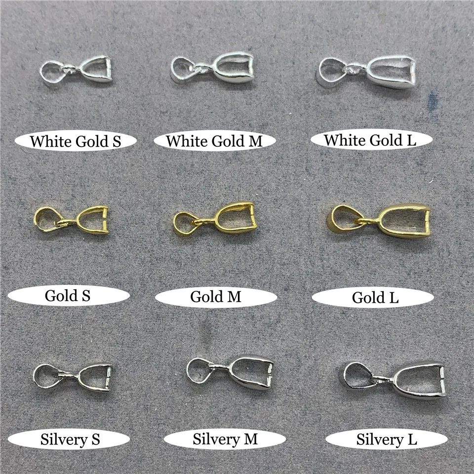 50Pcs/Lot Pendant Clip Hooks Bails Connectors Accessories Jewelry Clasps DiY