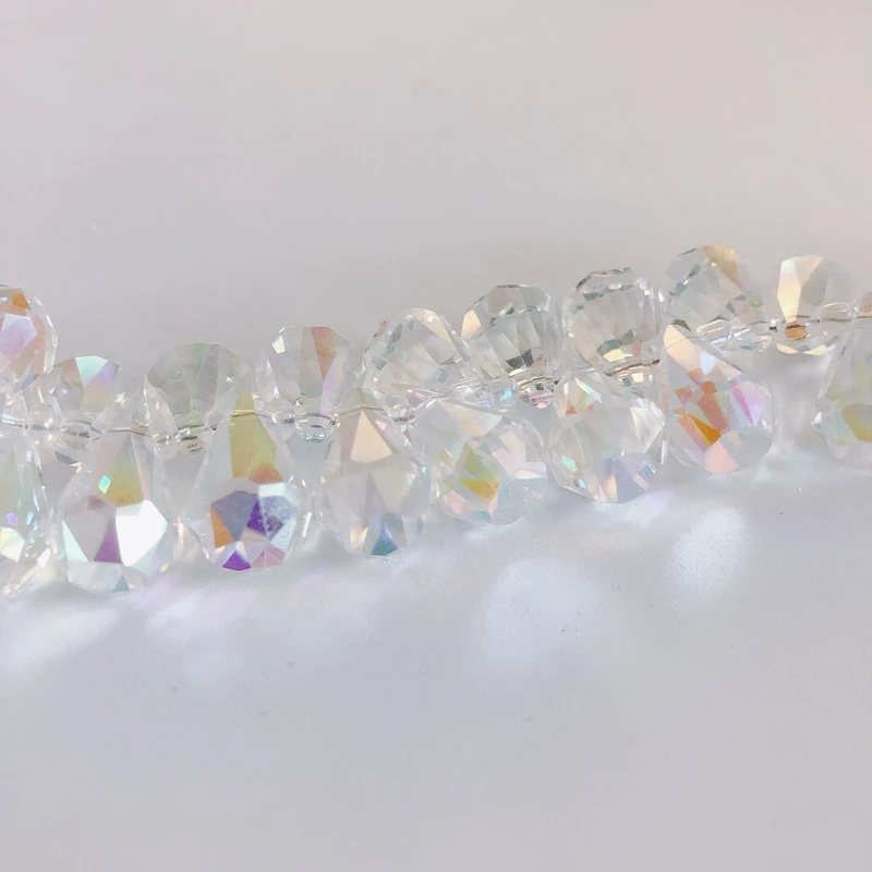 

DIY Jewelry Accessories Symphony Transparent Multi-faceted Drop Glass Loose Beads Material (1 Pack Sale)