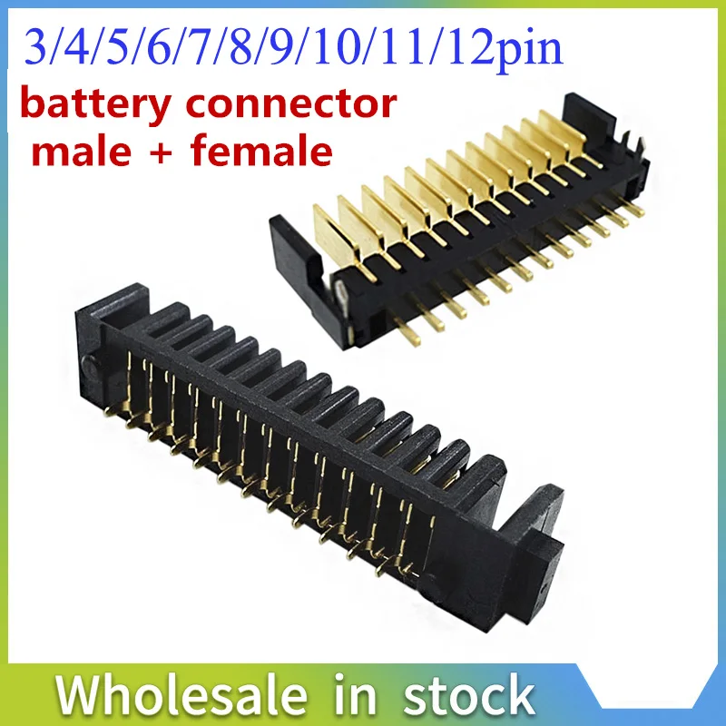 3 4 5 6 7 8 9 12Pin laptop battery connector pitch 2.0mm female and male plug 180 degree bend foot PCB Motherboard Repair Part