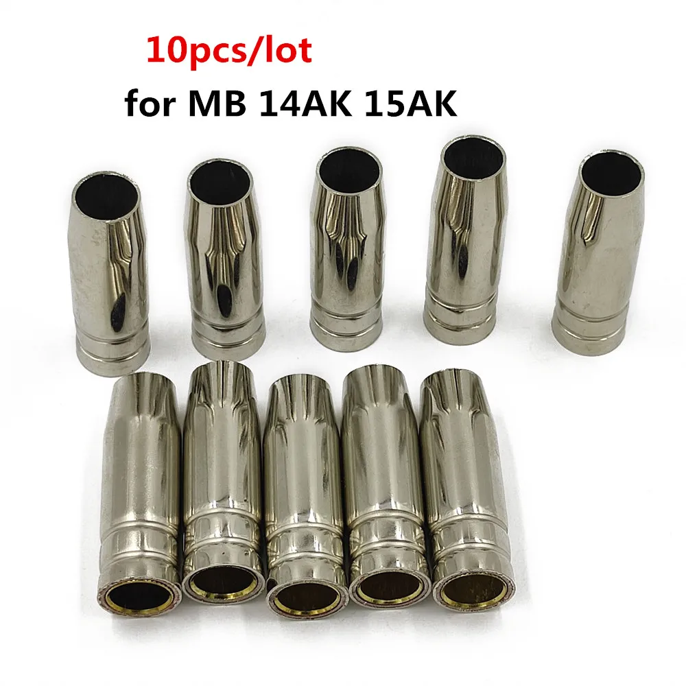 5pcs/10pcs 15AK Gas Nozzle Euro Style MIG Welding Gun Tip Nozzle Shield Cup for MB 14AK 15AK MIG Welding Torch